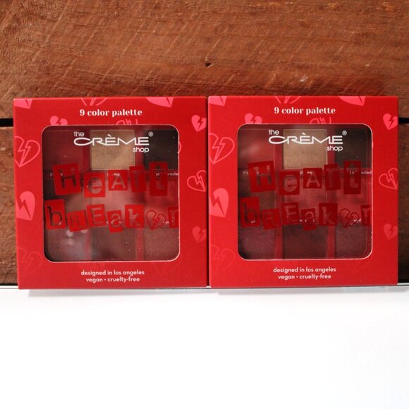 Lot of 2 The Creme Shop Heartbreaker Eyeshadow Palette 9 Color Vegan New - Picture 1 of 5